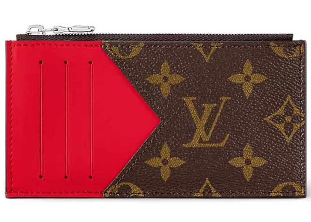 Pre-owned Louis Vuitton Coin Card Holder Colormania Red