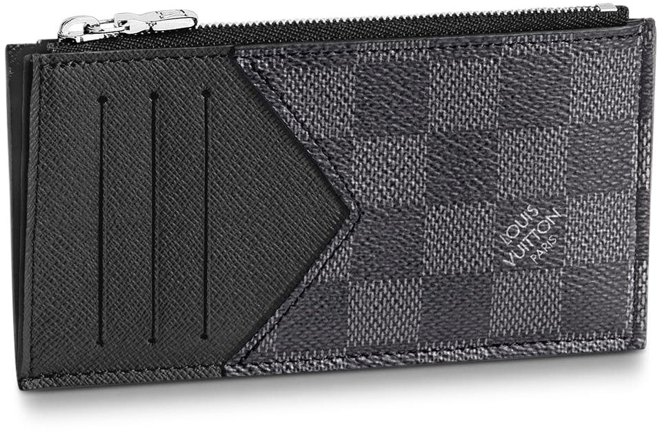 Louis Vuitton Coin Card Holder Damier Graphite Grey/Black in Coated  Canvas/Leather with Silver-tone - US