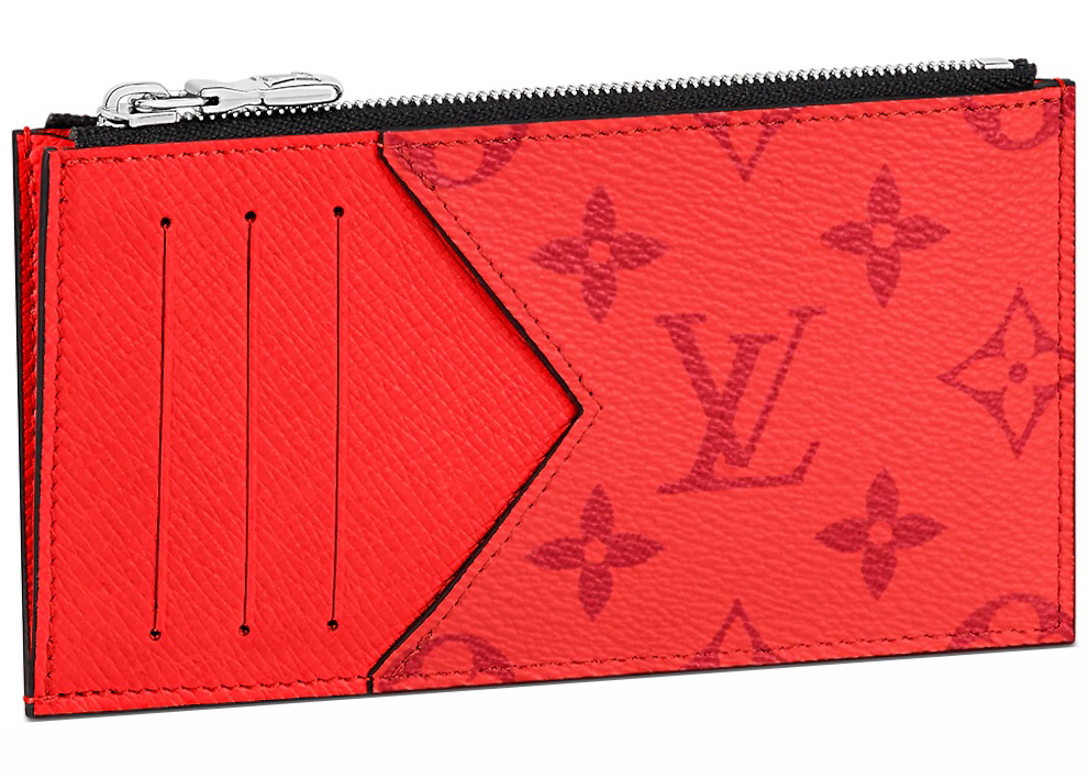 Louis Vuitton Coin Card Holder Fiery Red in Coated Canvas/Leather ...