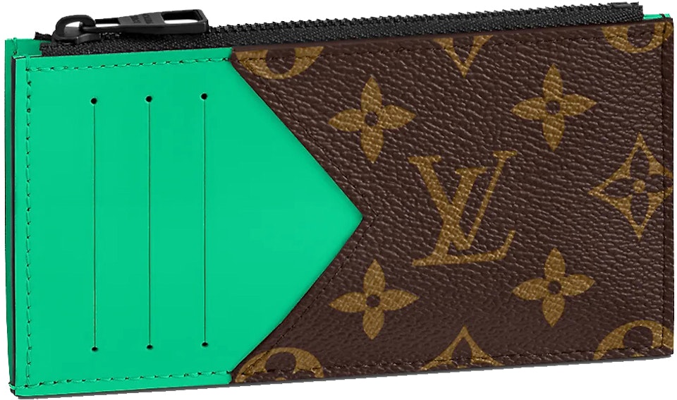 Louis Vuitton Coin Card Monogram Minty Green in Canvas/Cowhide Leather with Black-tone -