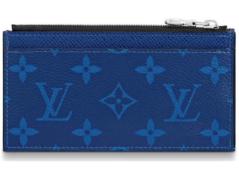Louis Vuitton Coin Card Holder Monogram Pacific Taiga Blue in Taiga