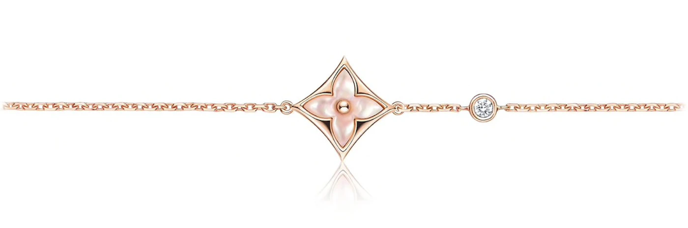 Color Blossom Bb Multi-motif Bracelet, Pink Gold, White Mother-of