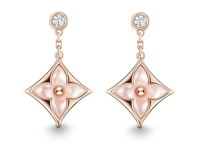 Pre-owned Louis Vuitton Women's Blossom Bb Star Ear Studs In Pink