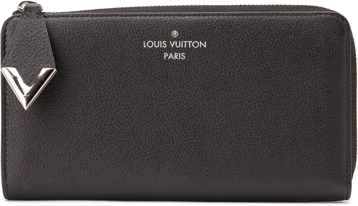 Louis Comete V Zippy Wallet Veau Cachemire Grained Noir in Leather with Silver-tone