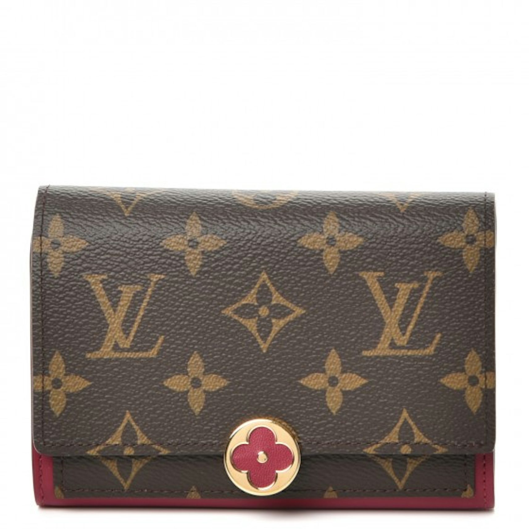 Louis Vuitton Long Wallet Portefeuille Flore Monogram Fuchsia Auth From  Japan