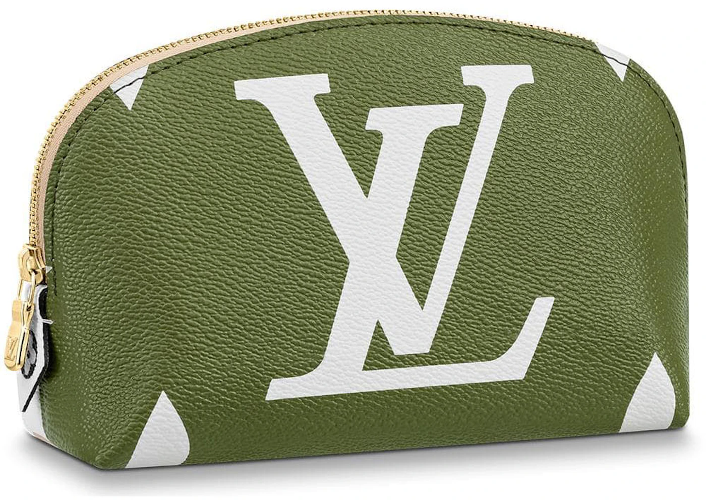 Louis Vuitton Cosmetic Pouch Monogram Giant Khaki Green/Beige in Coated  Canvas/Leather with Gold-tone - US