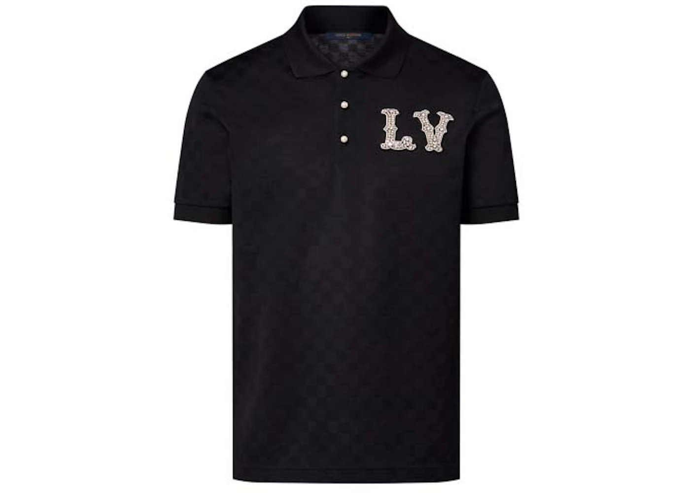 Cotton Polo Louis Vuitton Polo Shirt Mens Embroidered Lv Patch