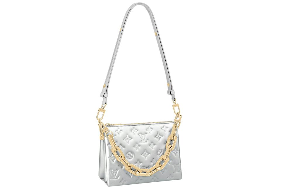 Louis Vuitton Coussin BB Silver in Puffy Lambskin Leather with