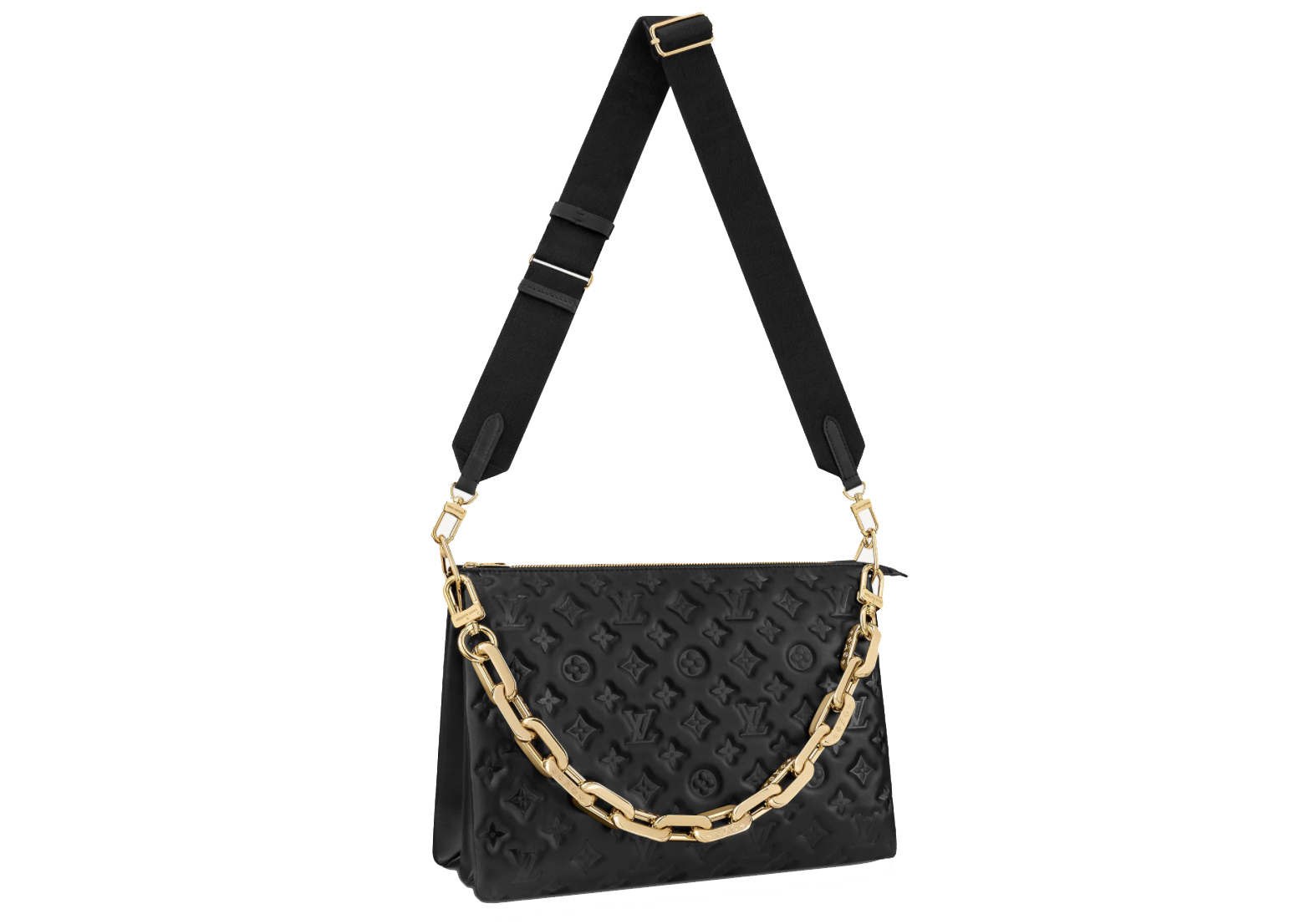 Louis Vuitton Coussin MM Black in Puffy Lambskin with Gold tone US