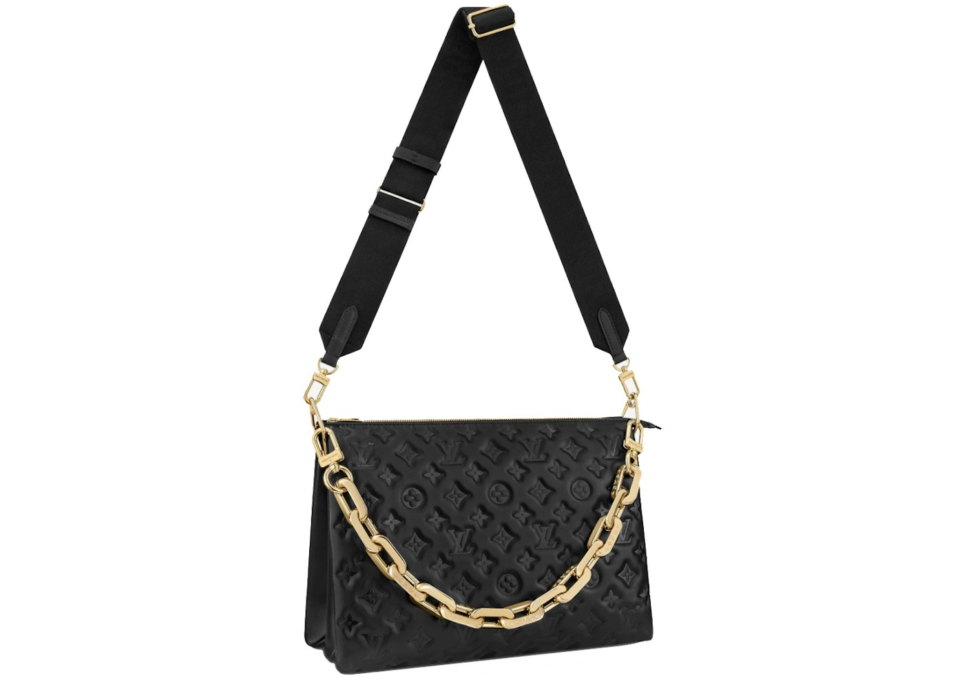 Louis Vuitton Coussin Mm Black In Puffy Lambskin With Gold Tone Louis Vuitton Coussin Mm Black In Puffy Lambskin With Gold Tone