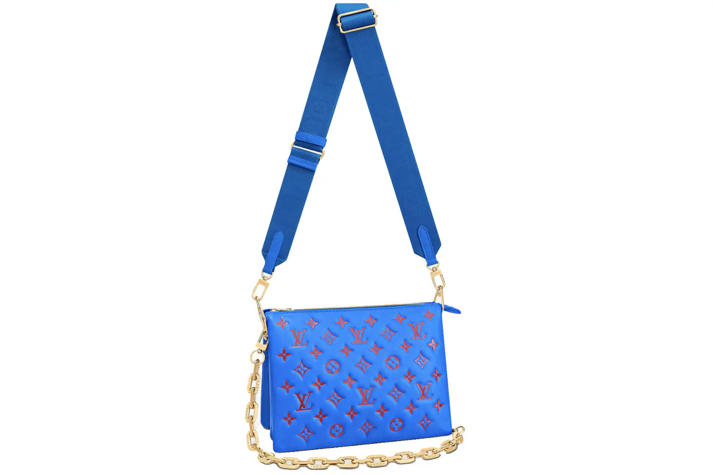 Louis Vuitton Coussin PM Blue/Red in Lambskin with Gold-tone - US