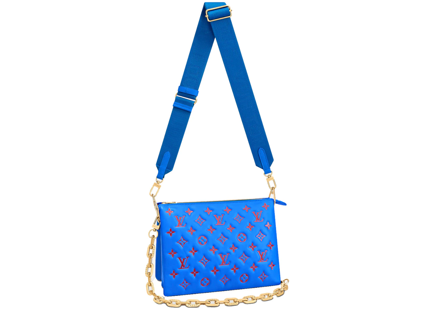 Louis Vuitton Coussin PM Blue/Red in Lambskin with Gold-tone - US