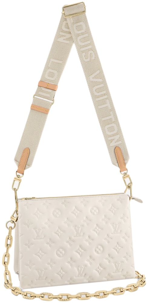 Louis Vuitton Coussin Pm Cream In Puffy Lambskin With Gold Tone