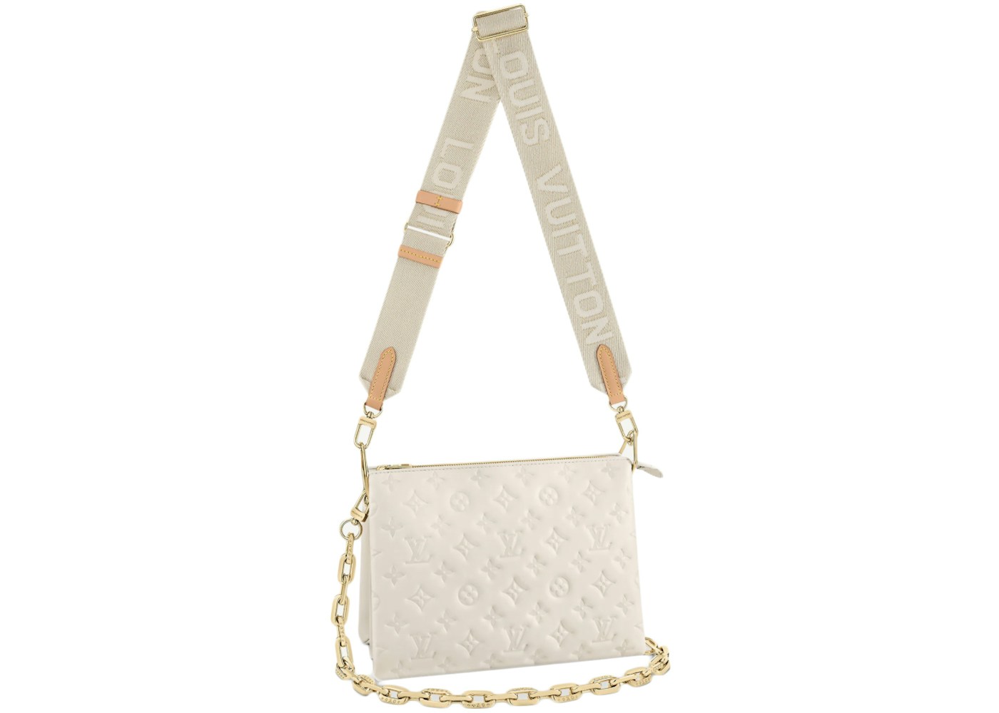Louis Vuitton Coussin Pm Cream In Puffy Lambskin With Gold Tone Louis Vuitton Coussin Pm Cream In Puffy Lambskin With Gold Tone