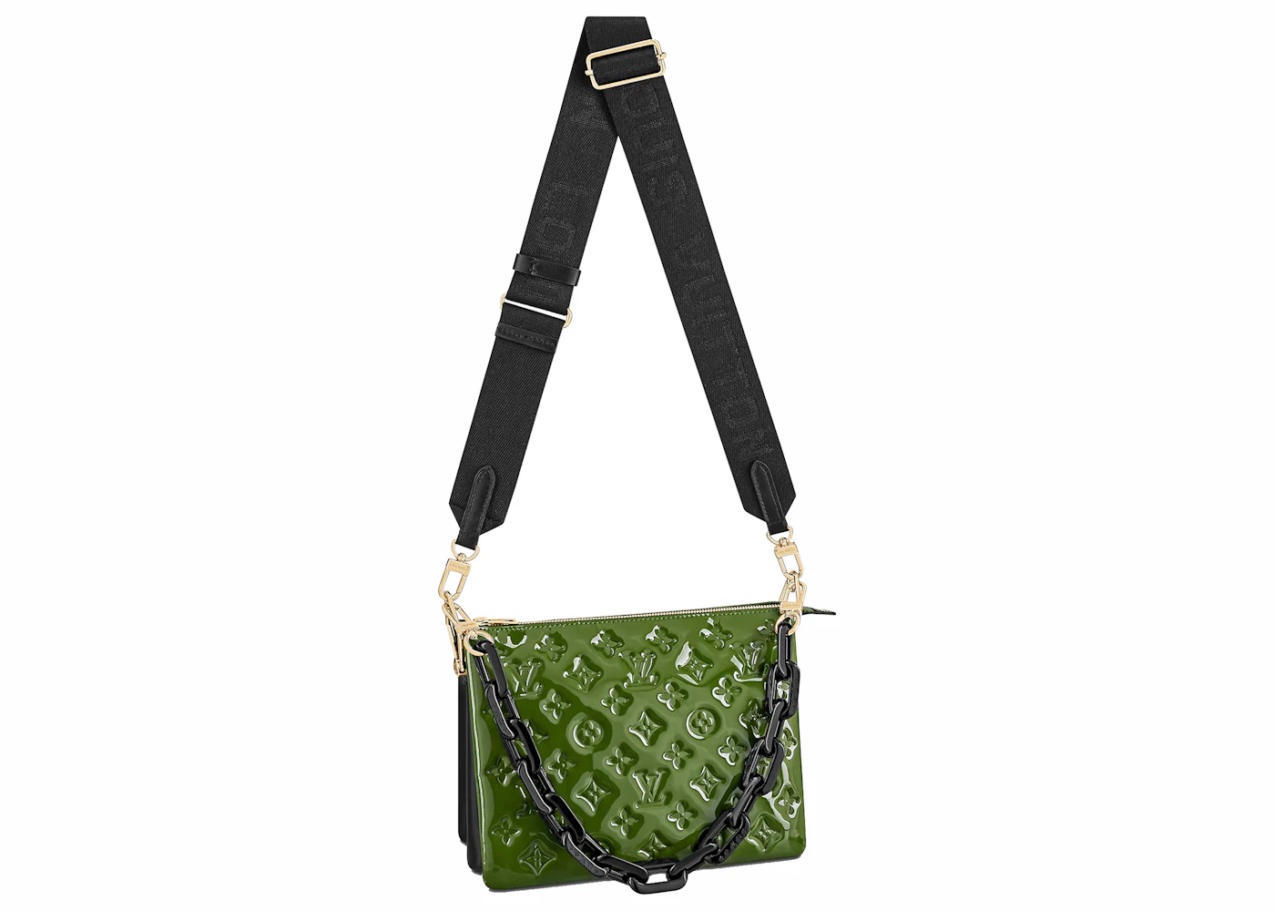 Louis Vuitton Coussin PM Green/Black in Patent Calfskin Leather with  Gold-tone - GB