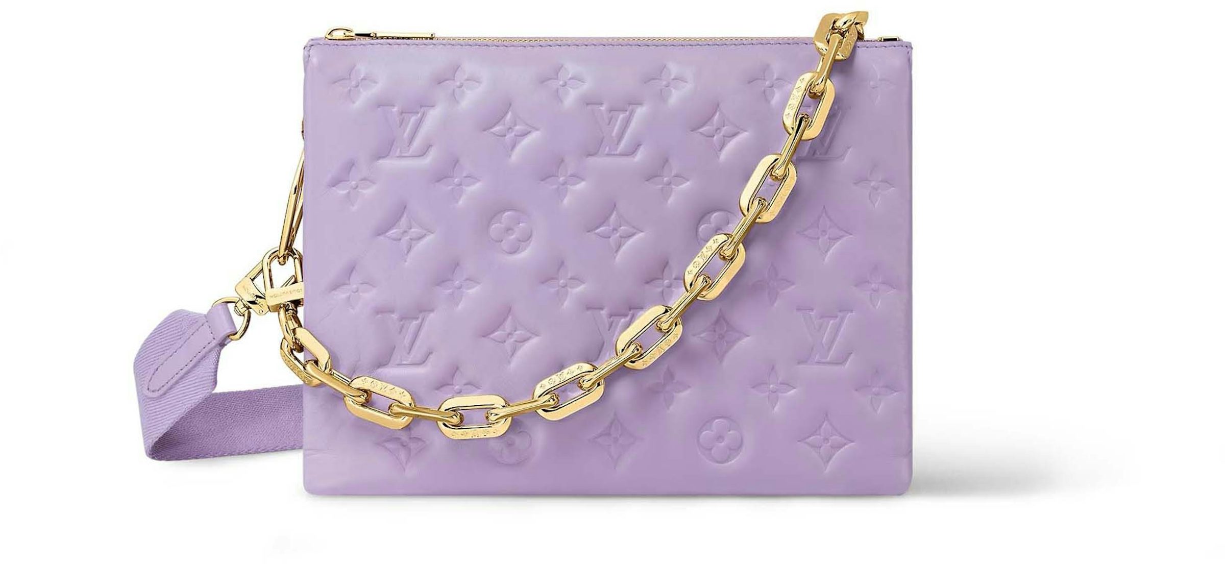 Louis Vuitton Coussin belt bag. Colors: black, purple orchid