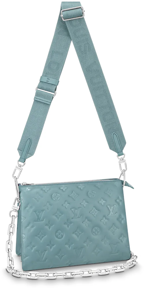 Louis Vuitton Coussin PM Monogram Embossed Blue Glacier in Lambskin with  Silver-tone - GB