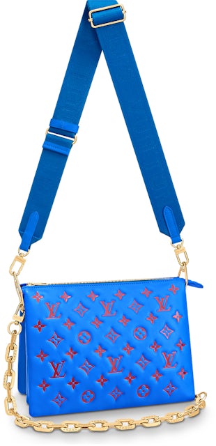 Louis Vuitton Coussin PM Monogram Embossed Blue/Red in Lambskin