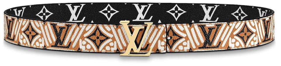 Louis Vuitton Crafty Iconic Reversible Belt 30MM Caramel/Cream in Monogram  Canvas with Gold-tone - US