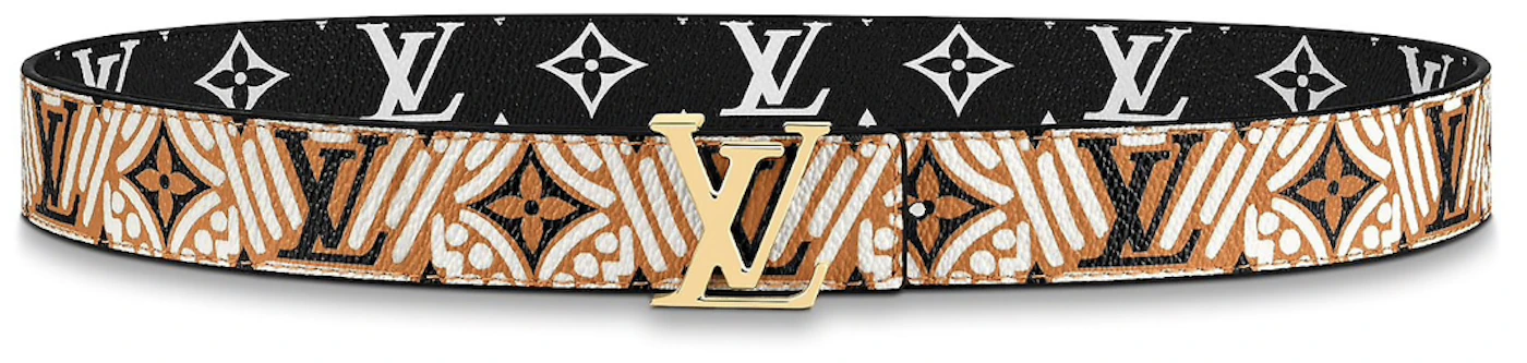 Louis Vuitton Crafty Iconic Reversible Belt 30MM Caramel/Cream in Monogram  Canvas with Gold-tone - US