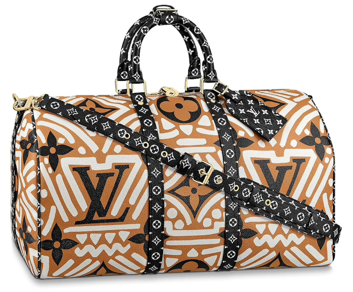 Louis Vuitton Crafty Keepall Bandouliere 45 Caramel/Cream in Monogram Giant  Coated Canvas with Gold-tone - US
