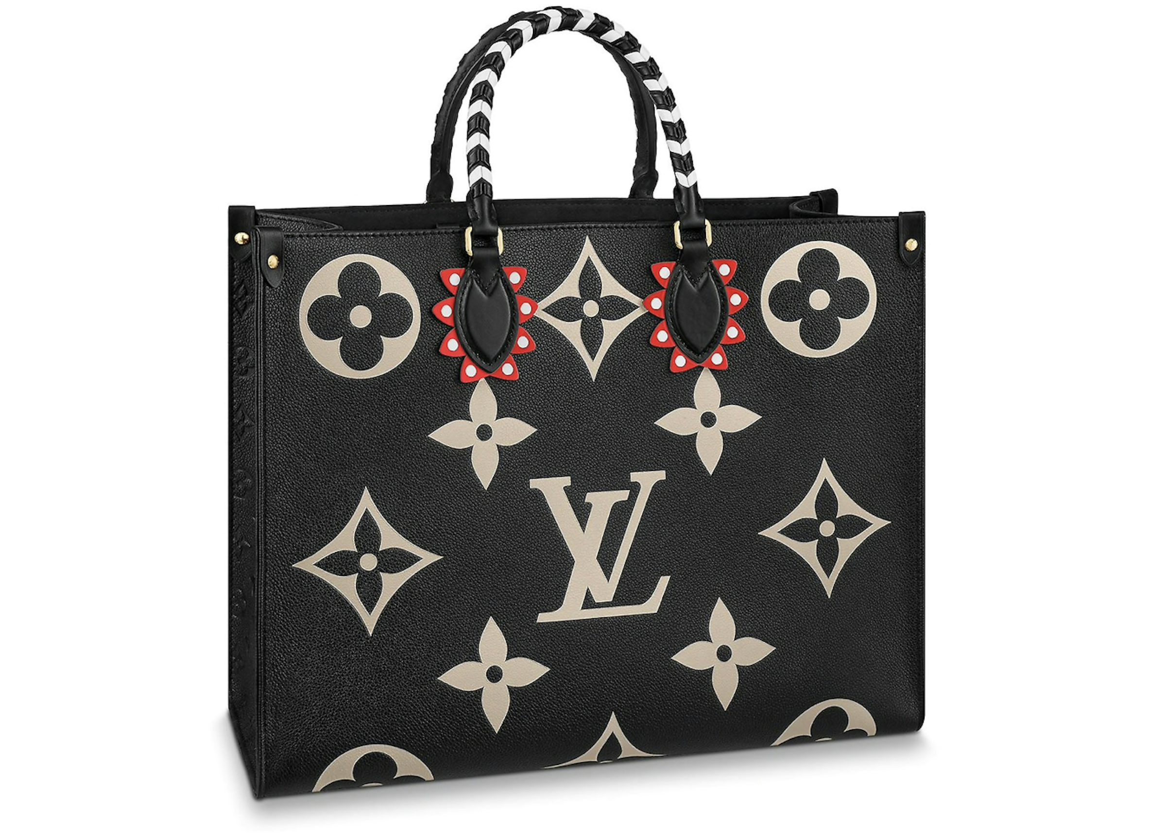 Louis Vuitton Crafty Neverfull MM Giant Monogram Caramel Black Bag
