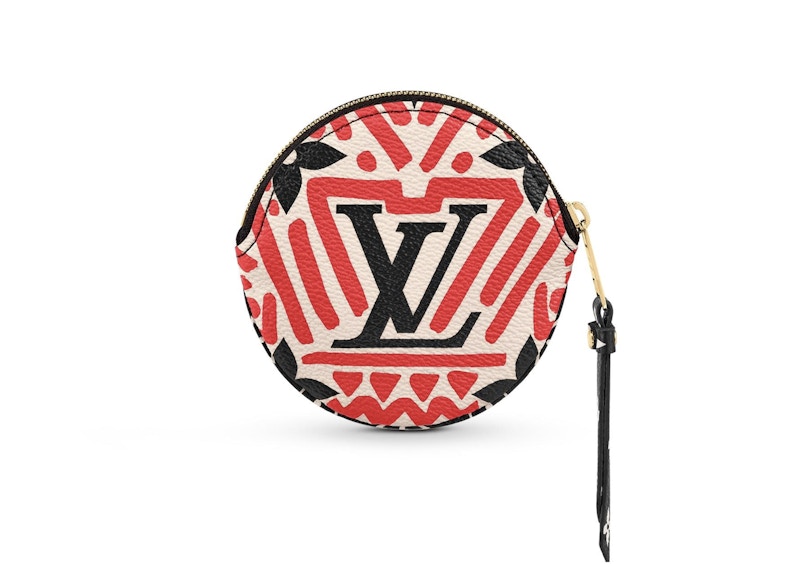 Louis Vuitton Crafty Round Coin Purse Cream Red in Monogram Giant