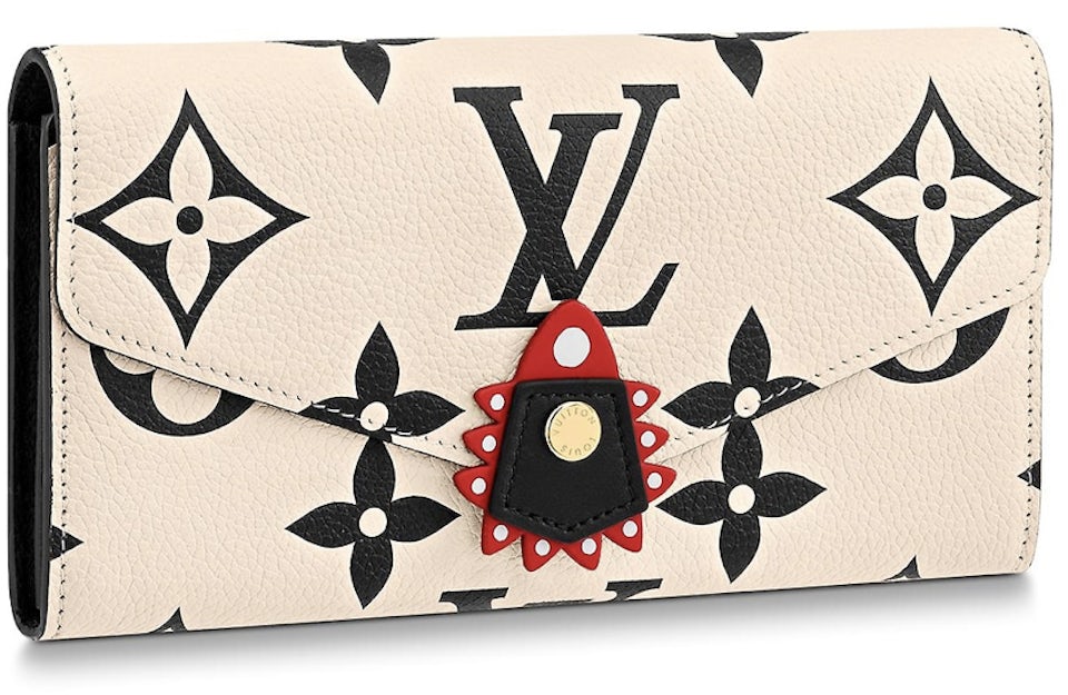 Louis Vuitton Victorine Wallet Black Beige Monogram Empreinte