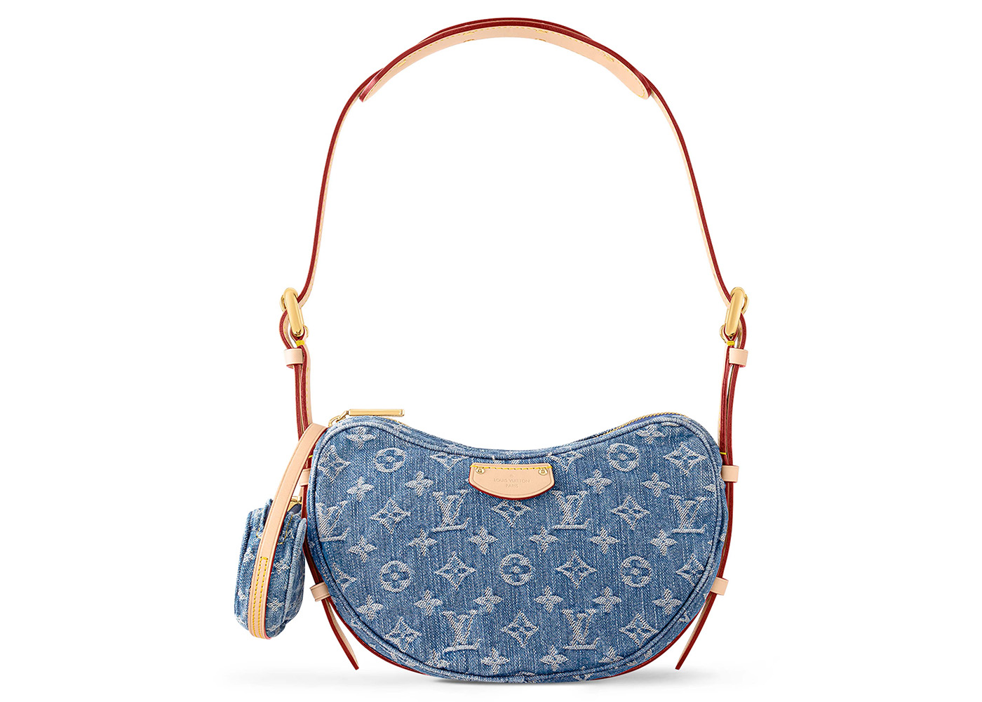 Louis Vuitton Croissant MM Monogram Denim Blue in Cotton Denim with  Gold-tone - JP