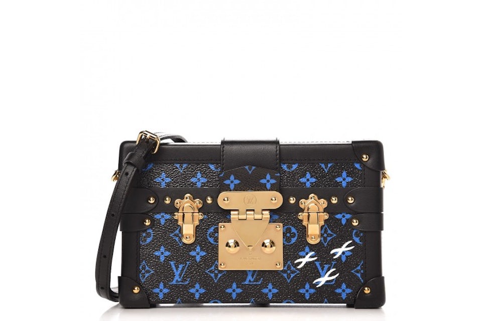 Louis Vuitton Petite Malle Monogram Blue/Black in Toile Canvas/Leather with  Brass - US