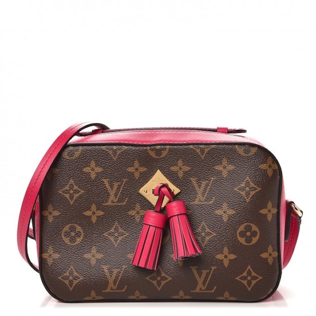 Louis Vuitton, Bags, Louis Vuitton Saintonge In Monogram With Black  Leather Strap And Detailing