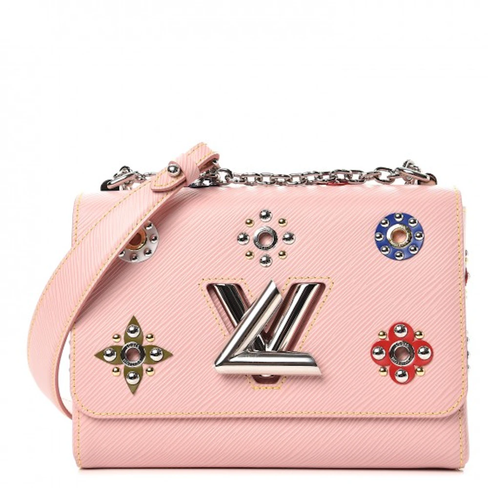 Louis Vuitton Crossbody Twist Mechanical Flowers Epi Studded MM Rose  Ballerine in Leather with Silver-tone - TW