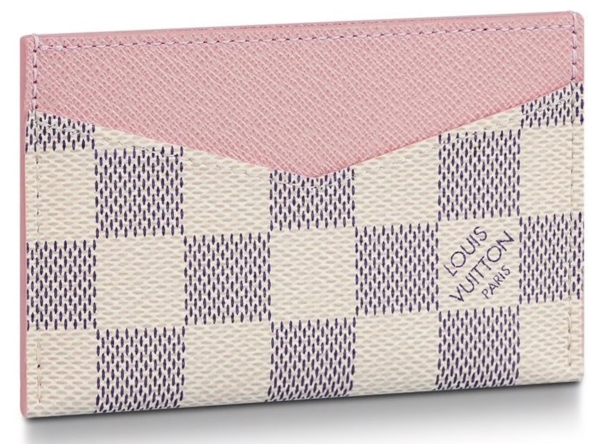 Louis Vuitton Daily Card Holder Damier Azur Rose Ballerine in Coated Canvas  - US