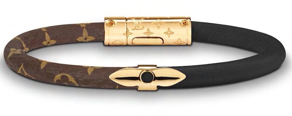 Louis Vuitton Daily Confidential Bracelet Monogram/Calfskin Brown/Black in  Coated Canvas/Calfskin with Gold-tone - GB