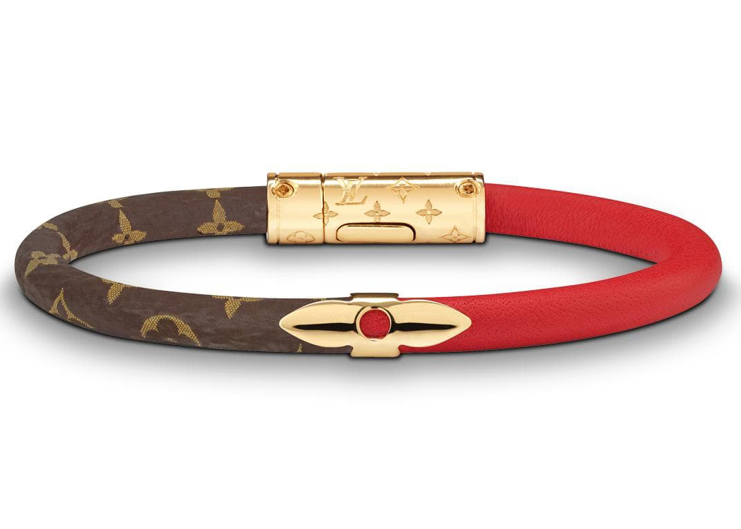 louis vuitton brown leather bracelet