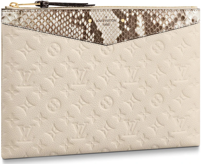 mandskab audition pizza Louis Vuitton Daily Pouch Monogram Empreinte Python Creme Beige in Grained  Cowhide Leather/Python Leather with Gold-tone