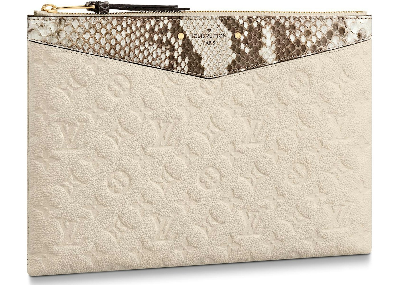 Louis Vuitton Daily Pouch Monogram Empreinte Python Creme Beige in ...
