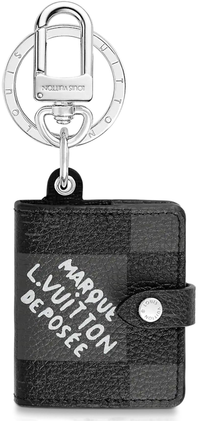 Louis Vuitton LV Shadow Dragonne Key Holder and Bag Charm Grey Metal & Leather