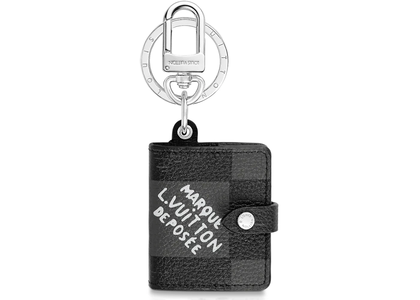 Louis Vuitton Damier Spray Dragonne Key Holder White Leather & Metal