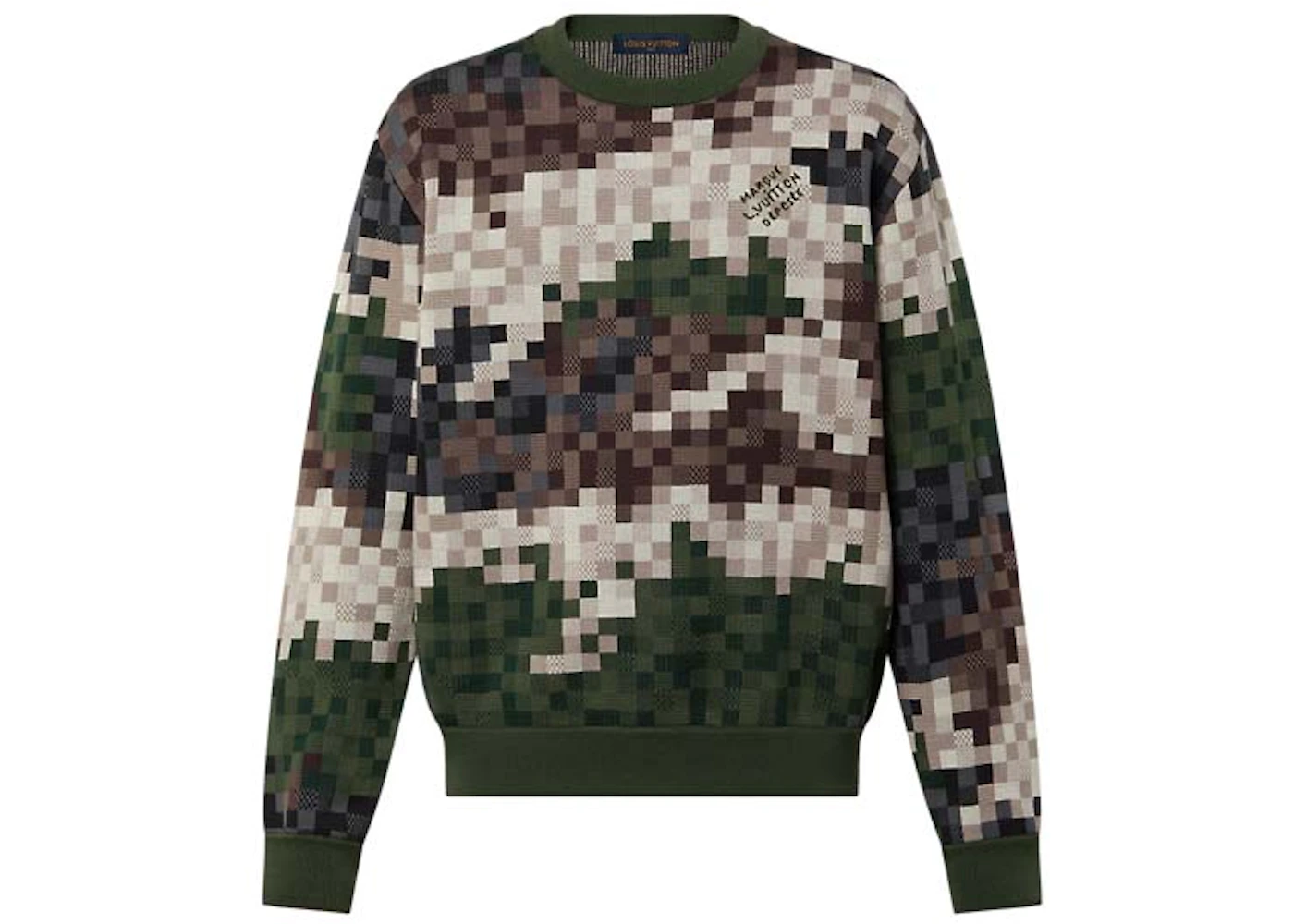 Louis Vuitton Damier Damoflage Cotton Jacquard Pullover Green