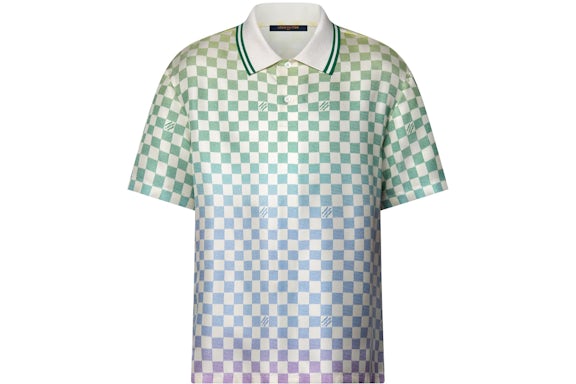 Louis Vuitton Damier Polo de seda con estampado degradado multicolor