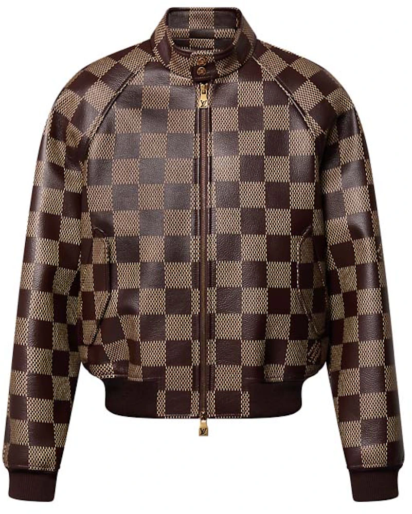 Louis Vuitton Damier Leather Harrington Jacket Golden Brown Men's ...