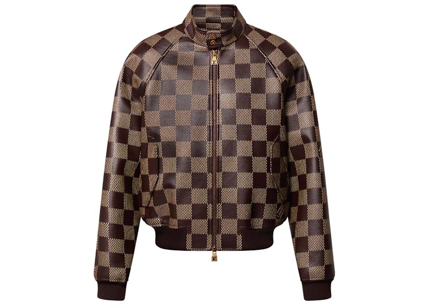 Louis Vuitton Damier Leather Harrington Jacket Golden Brown Herren ...