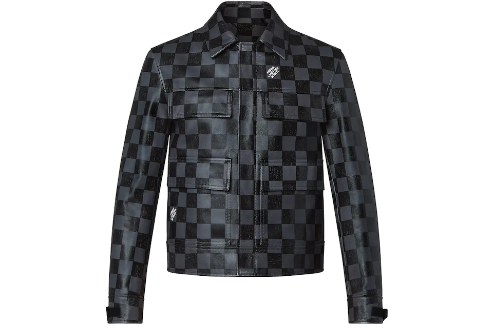 Louis Vuitton Damier Leather Jacket Dark Grey