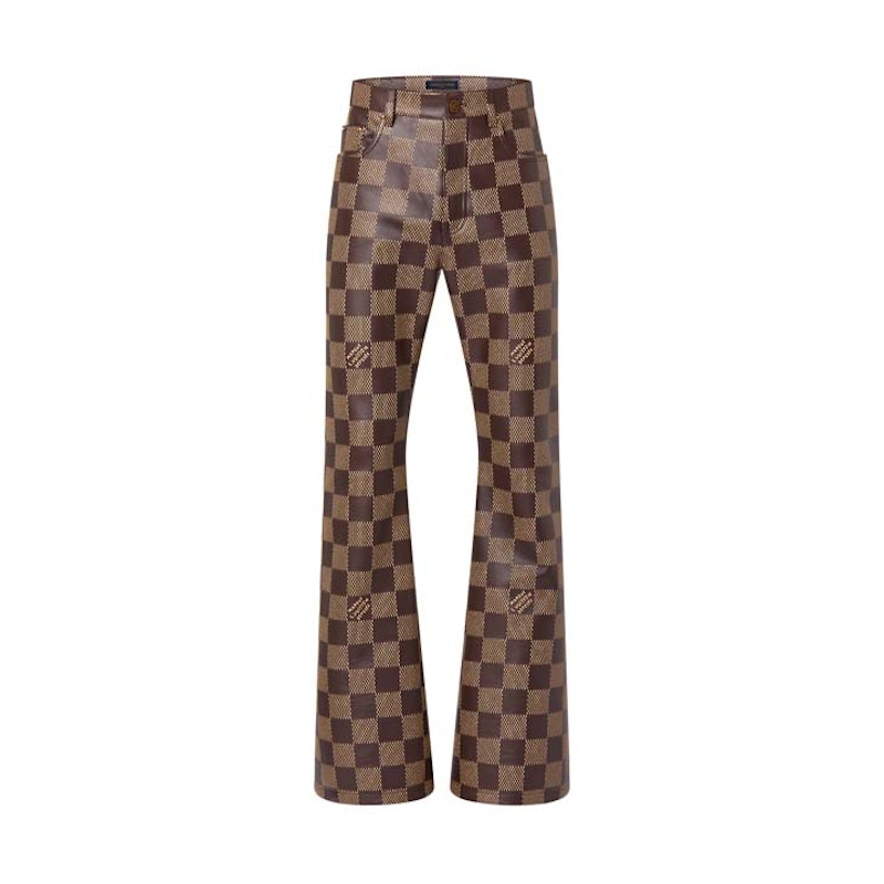 Louis Vuitton Damier Leather Pants Golden Brown 男装- SS24 - CN