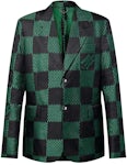 Louis Vuitton Silk Blend Tailored Damier Damoflage Blouson Green