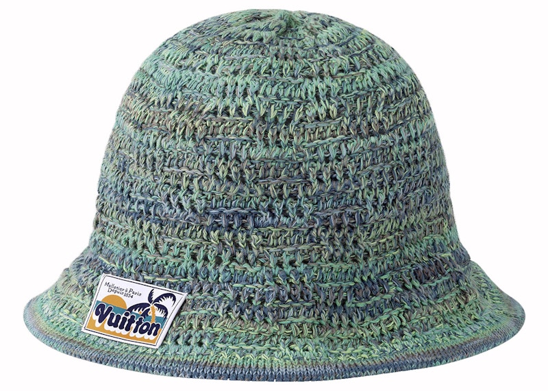 Louis Vuitton Damier Palm Tree Crochet Hat Green in Cotton US
