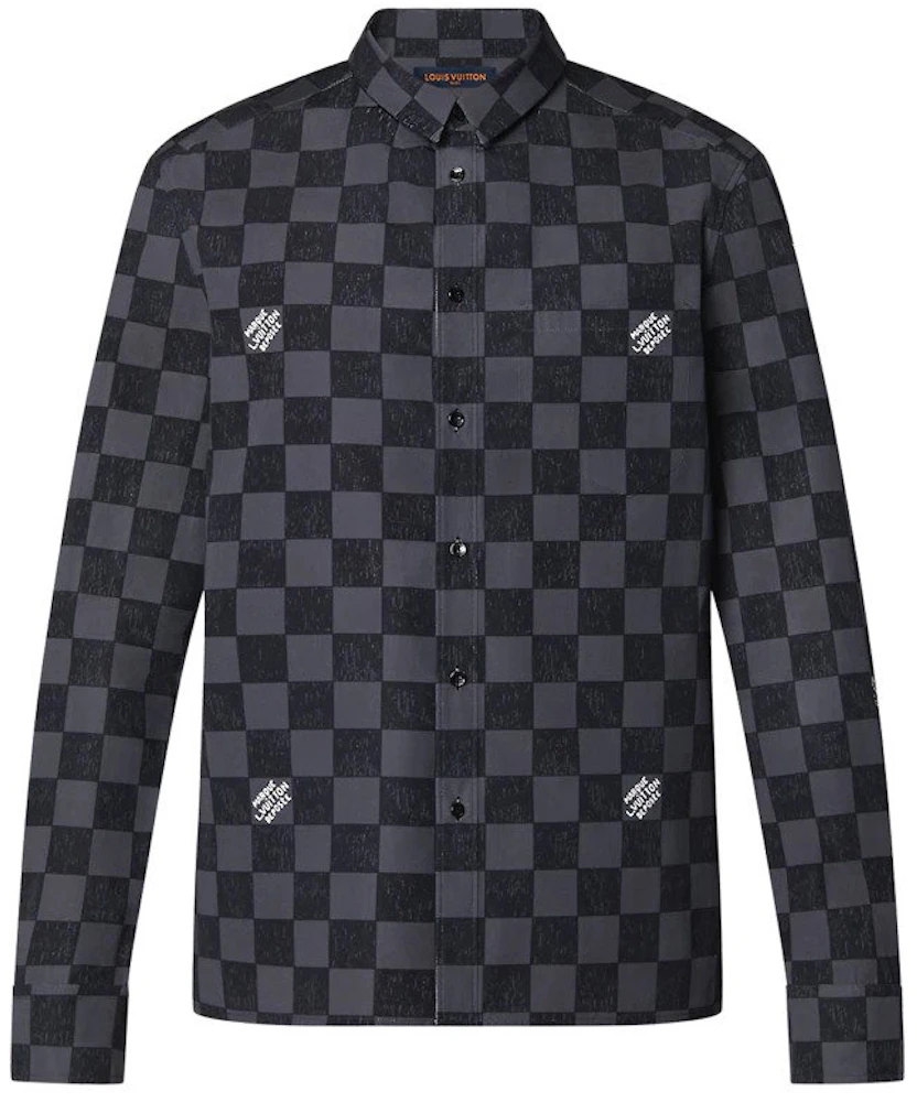 Louis Vuitton Damier Leather Jacket Dark Grey Men's - FW21 - US