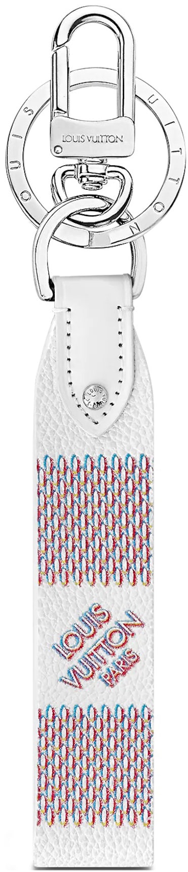 Louis Vuitton Damier Spray Dragonne Key Holder Cowhide Leather in White  with Silver-tone - US