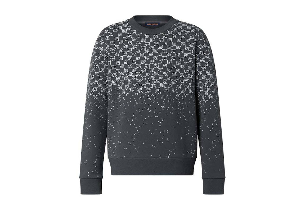 Pre-owned Louis Vuitton Damier Spread Print Sweatshirt Grey